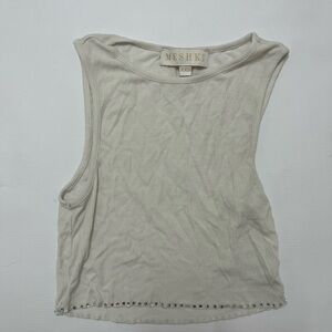 MESHKI - jewelled hem cropped tank - size XXS